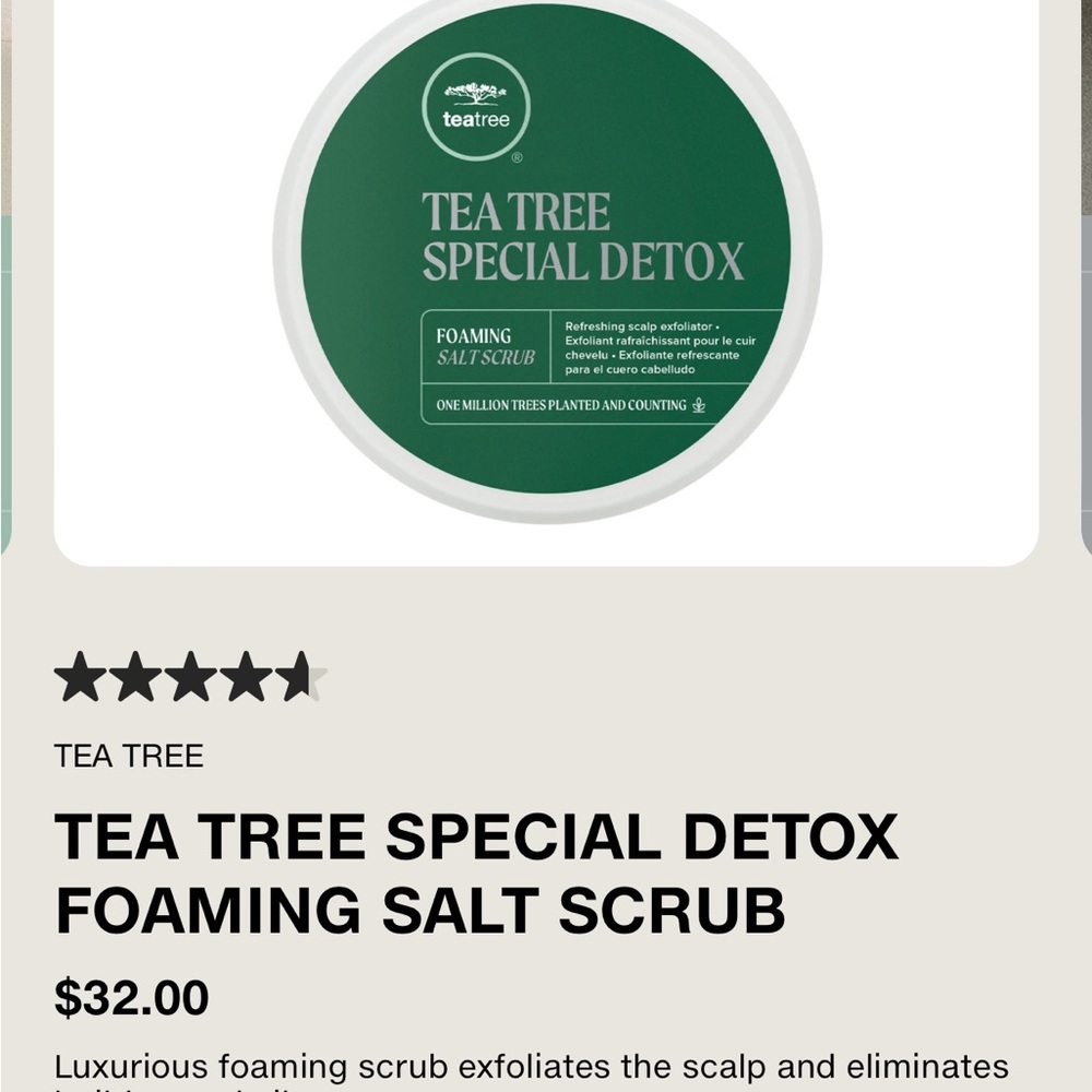 Paul Mitchell Tea Tree Special Detox Foaming Salt Scrub BNIB Sealed 6.5 oz